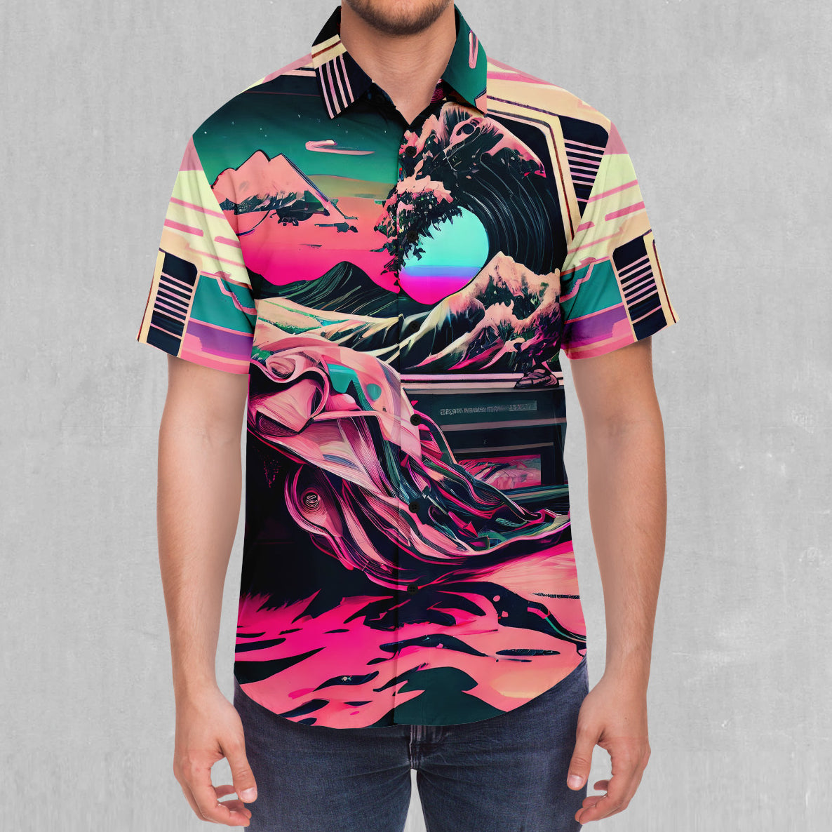 Digital Tsunami Button Down Shirt