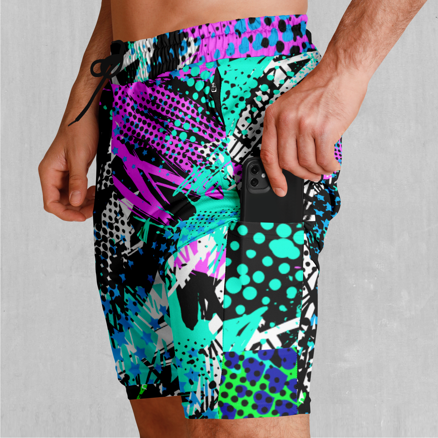 Electric Avenue Men's 2 in 1 Shorts