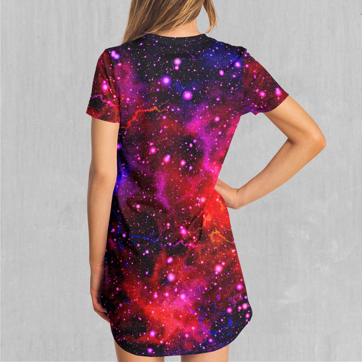 Electric Galaxy T-Shirt Dress