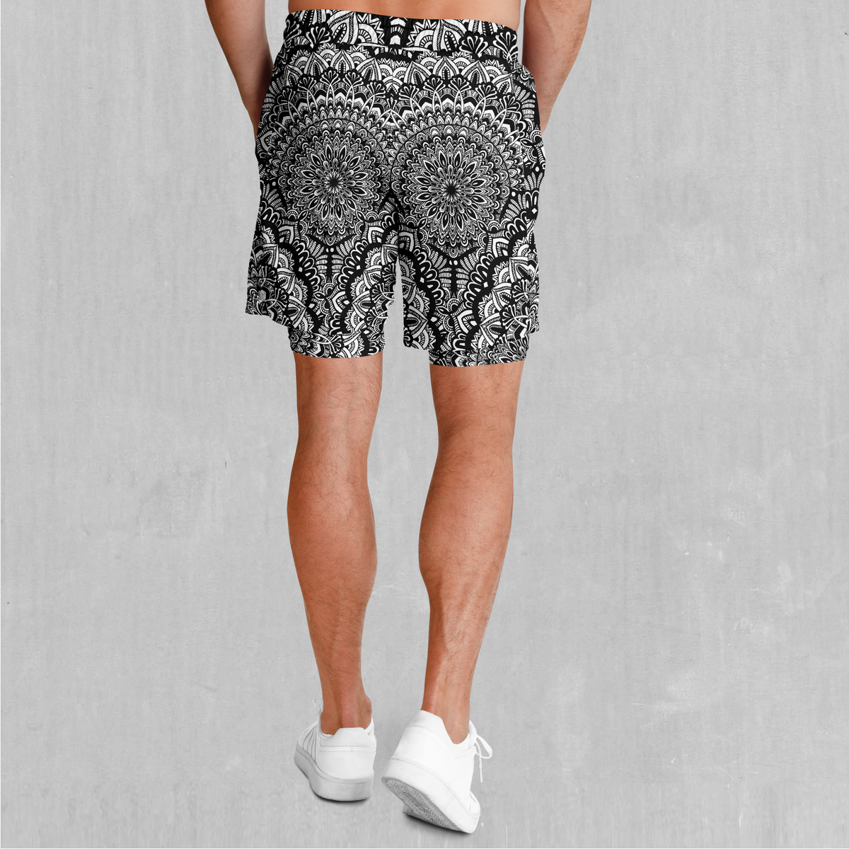 Floral Mandala Men's 2 in 1 Shorts