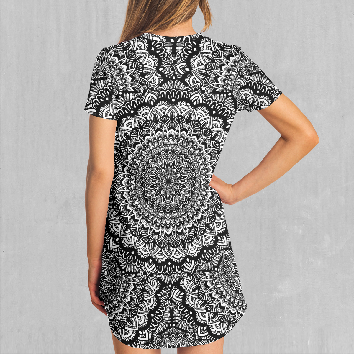 Floral Mandala T-Shirt Dress