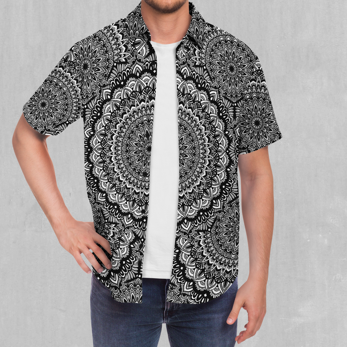 Floral Mandala Button Down Shirt