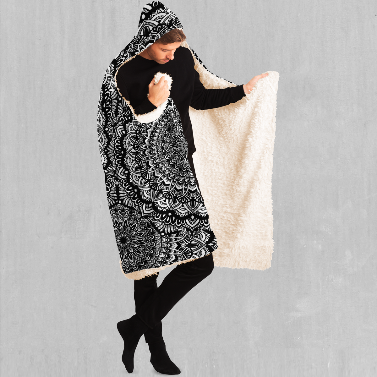 Floral Mandala Hooded Blanket - Azimuth Clothing