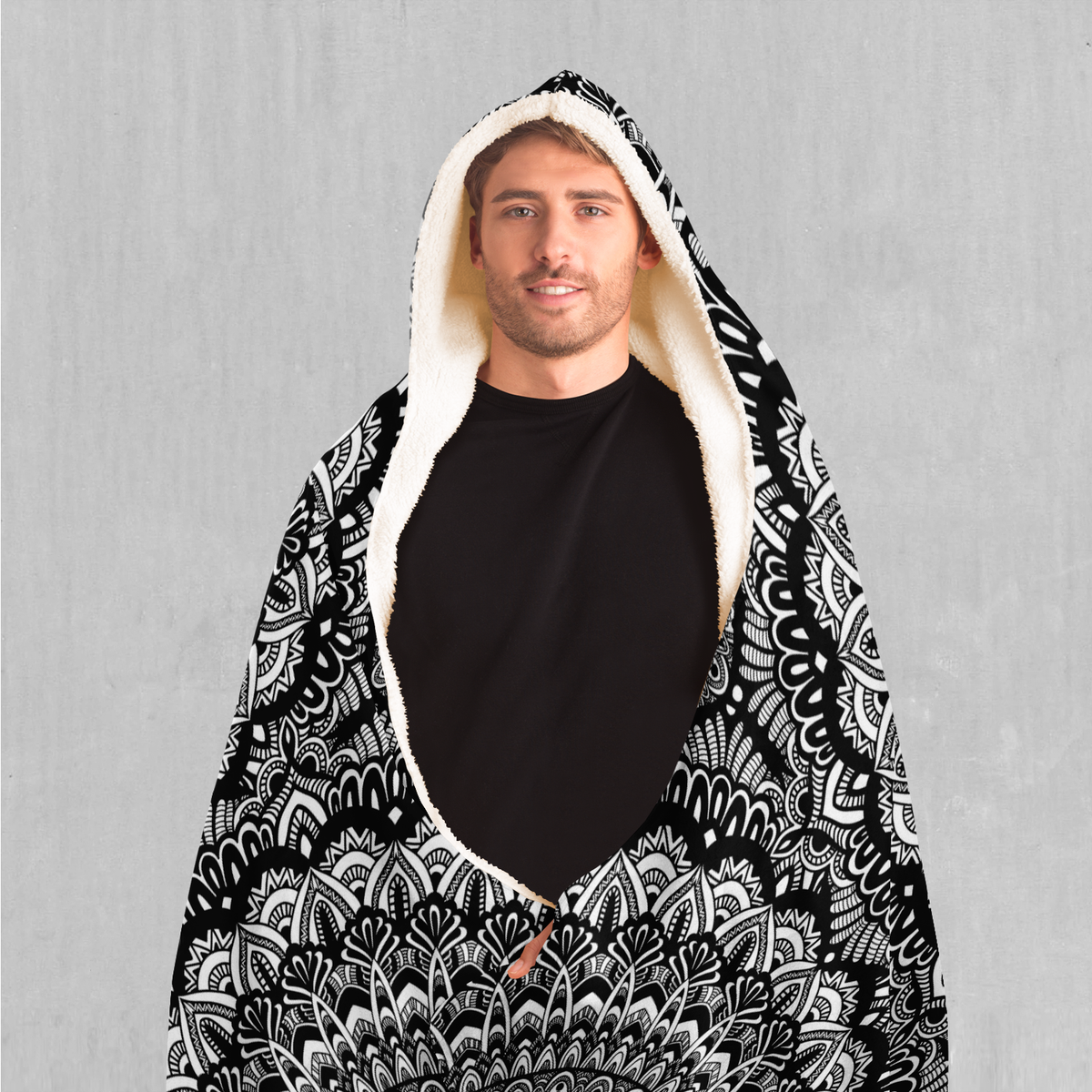 Floral Mandala Hooded Blanket - Azimuth Clothing