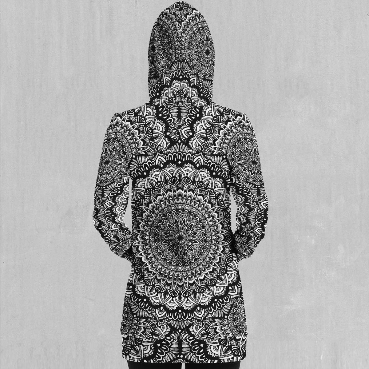 Floral Mandala Hoodie Dress