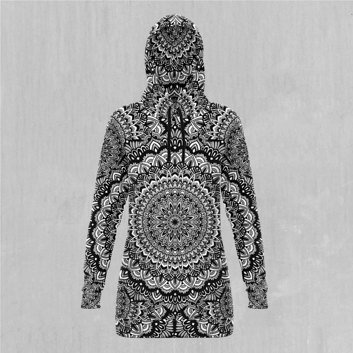 Floral Mandala Hoodie Dress