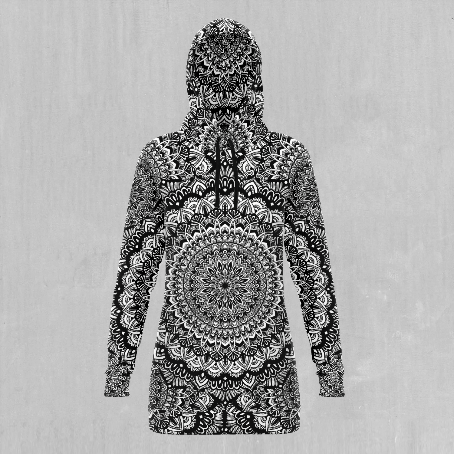 Floral Mandala Hoodie Dress