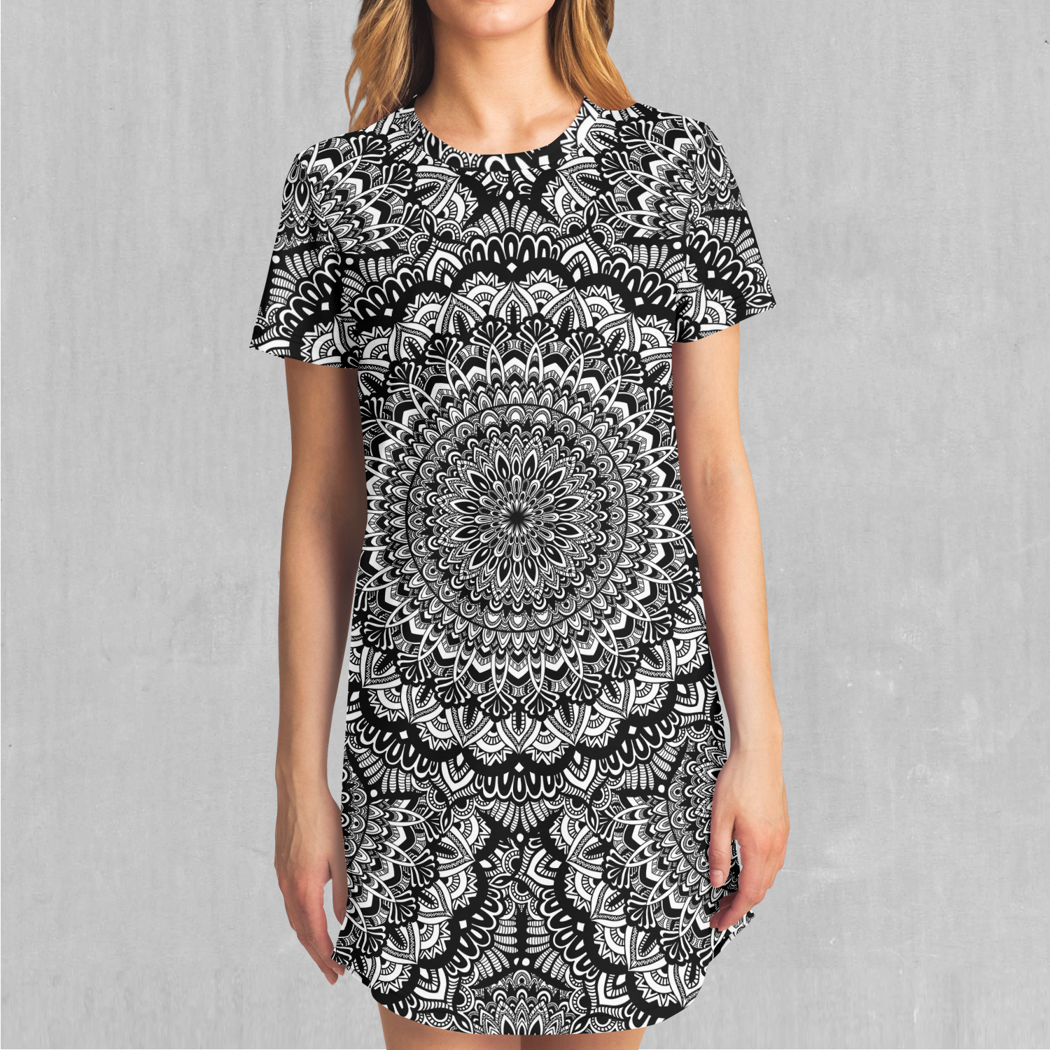 Floral Mandala T-Shirt Dress