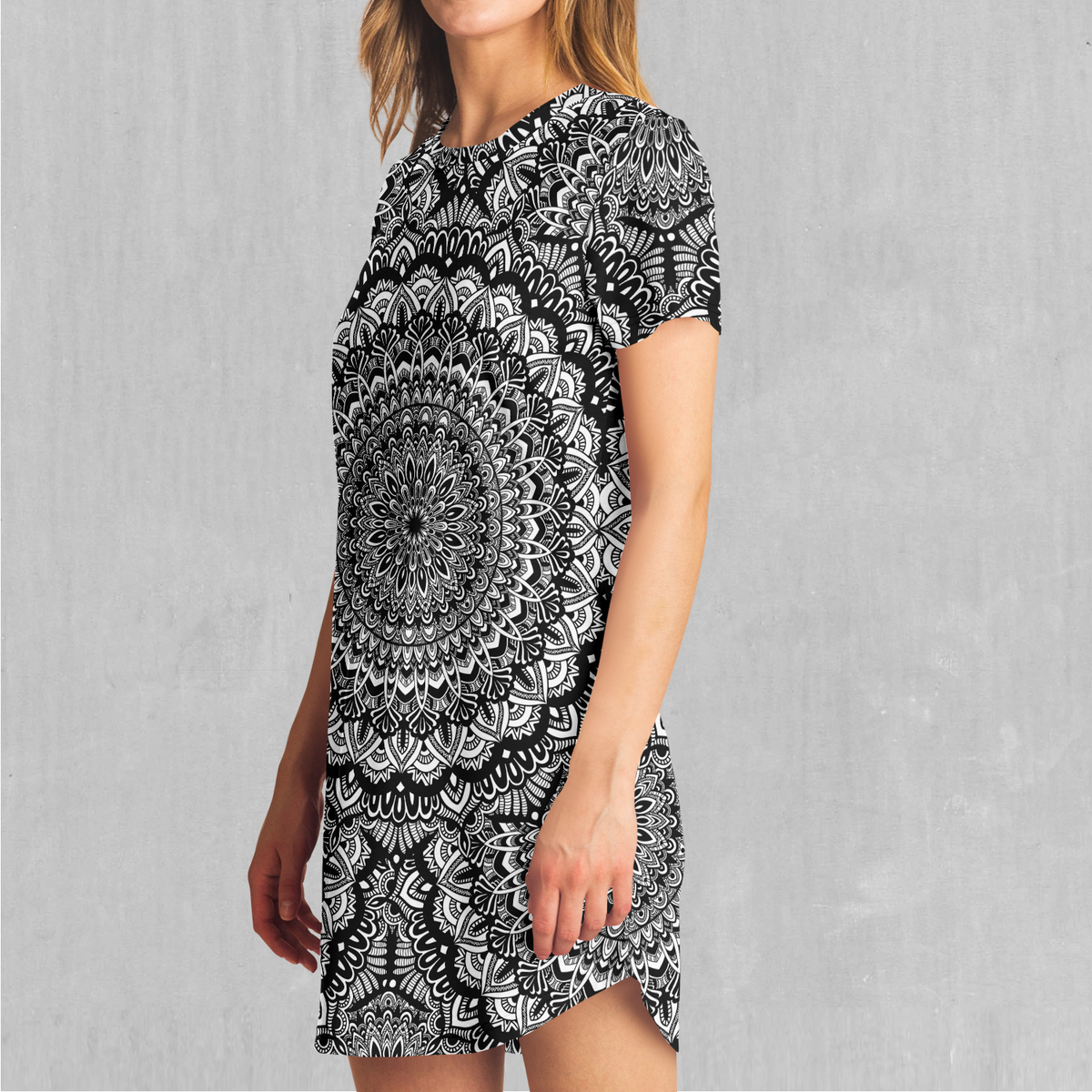Floral Mandala T-Shirt Dress