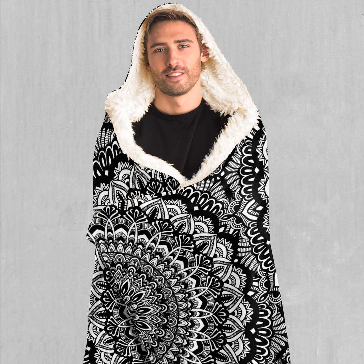 Floral Mandala Hooded Blanket - Azimuth Clothing