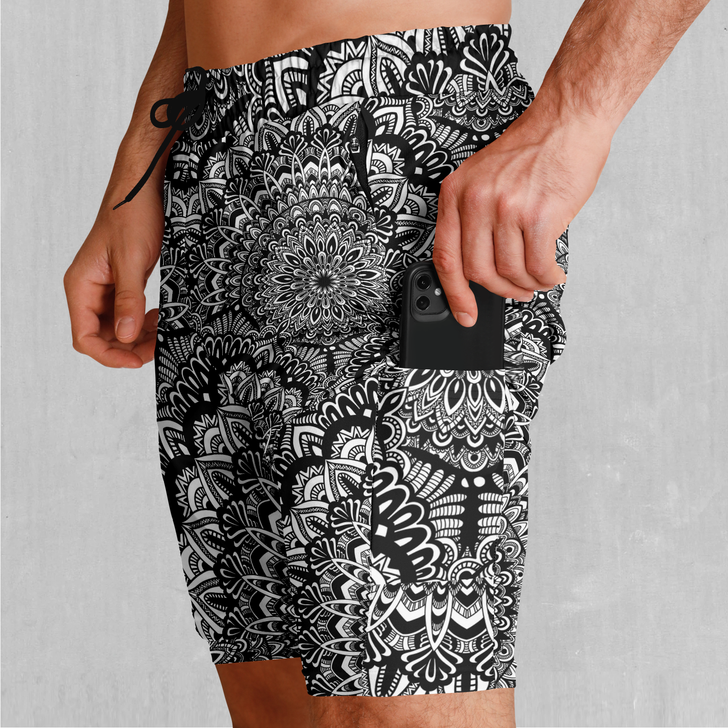 Floral Mandala Men's 2 in 1 Shorts