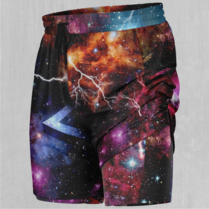 Galaxies Collide Men's 2 in 1 Shorts