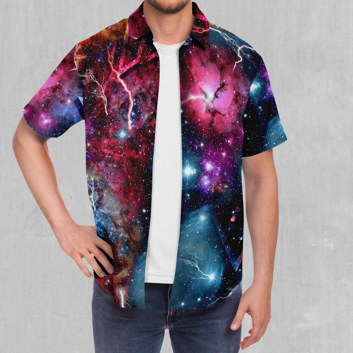 Galaxies Collide Button Down Shirt