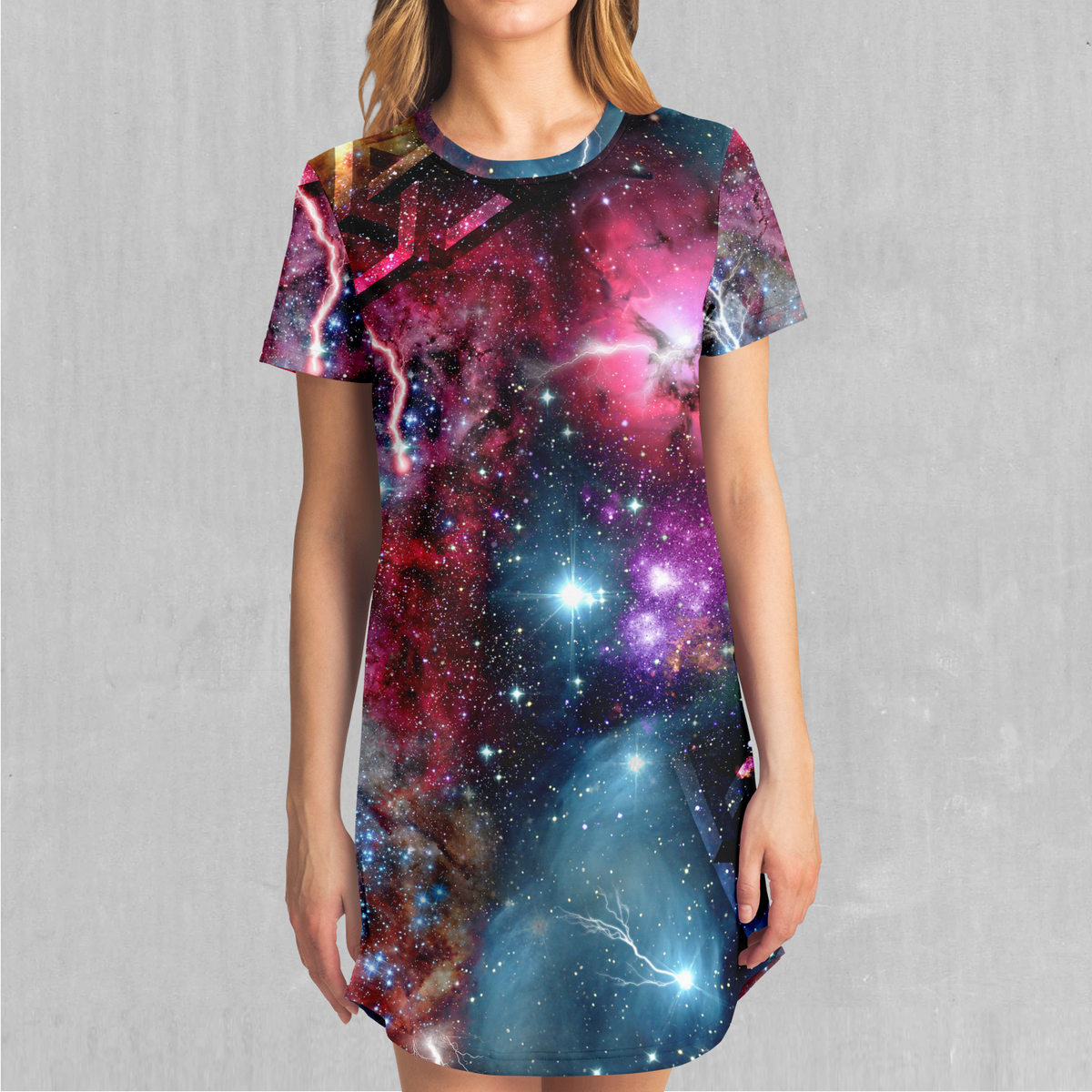 Galaxies Collide T-Shirt Dress