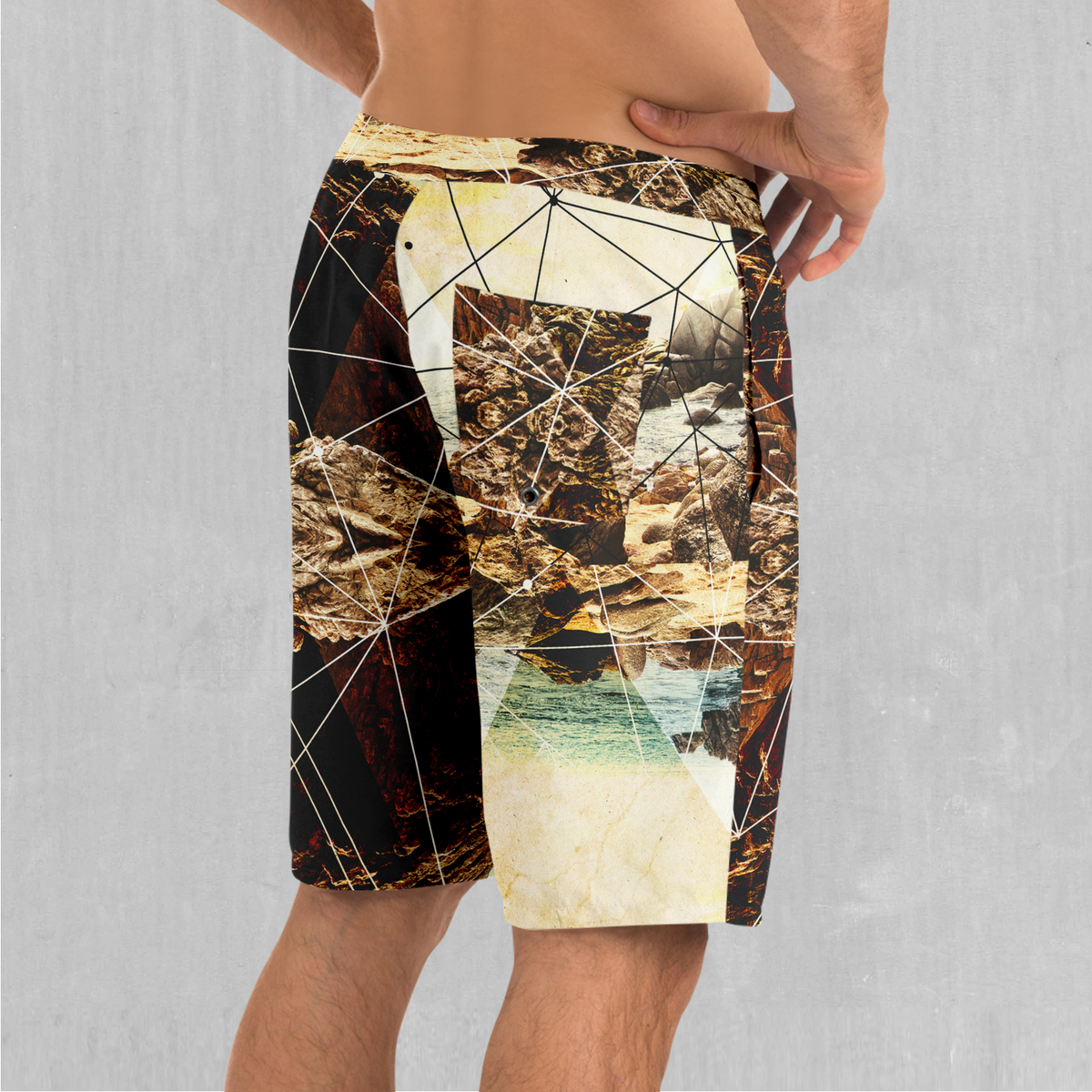 Geometric Shores Board Shorts