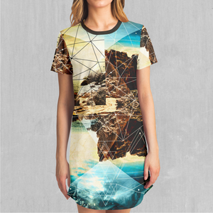 Geometric Shores T-Shirt Dress