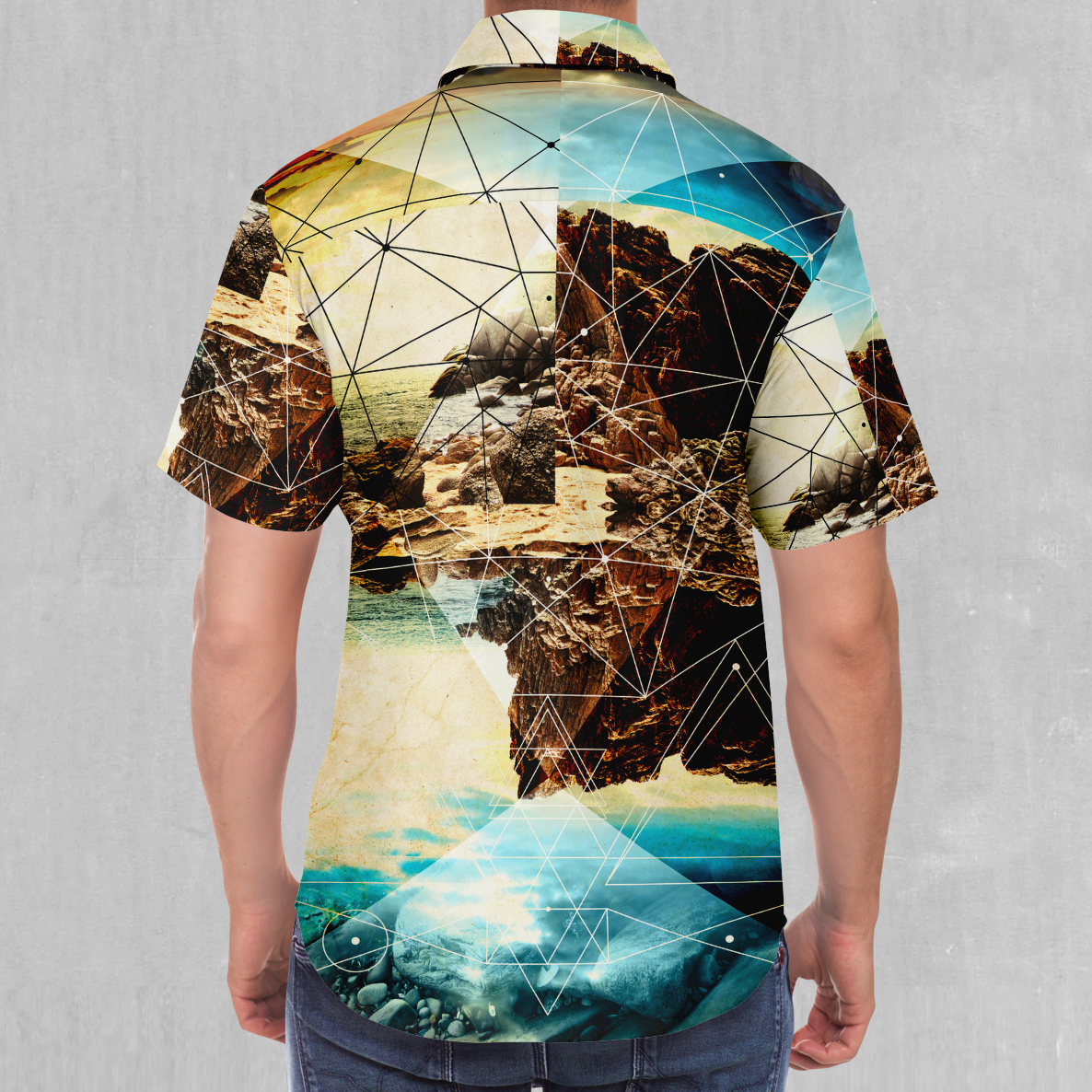 Geometric Shores Button Down Shirt