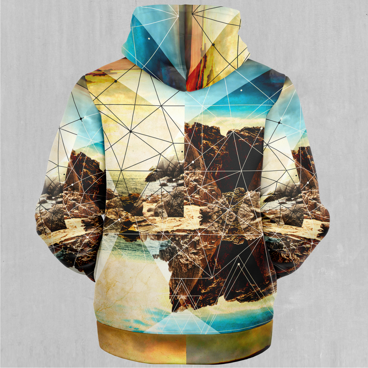 Geometric Shores Sherpa Hoodie