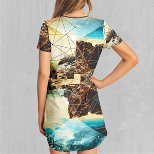 Geometric Shores T-Shirt Dress