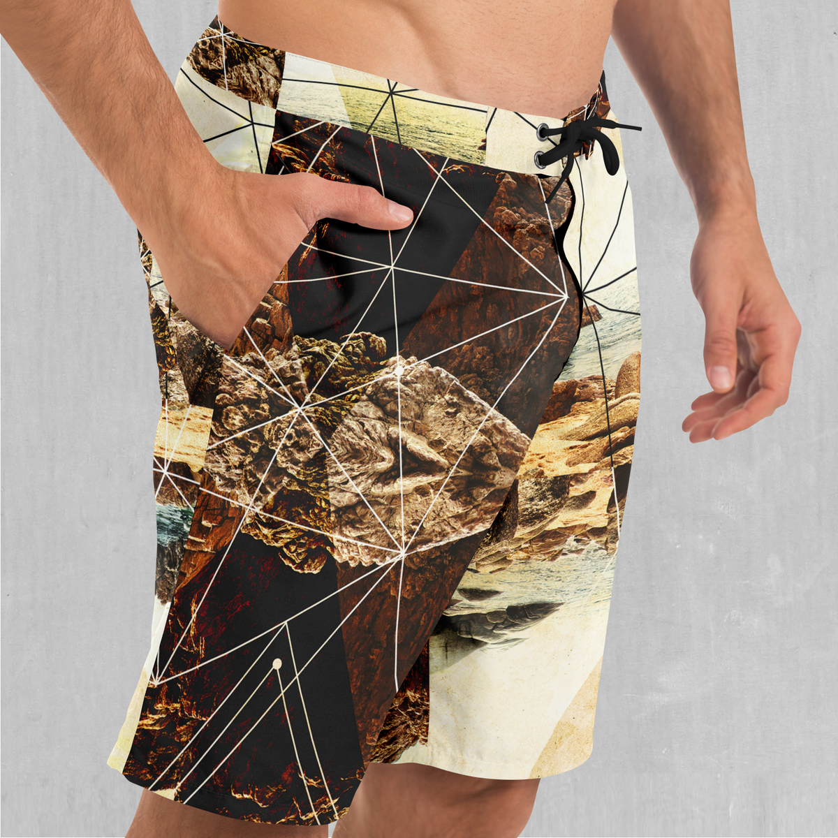 Geometric Shores Board Shorts