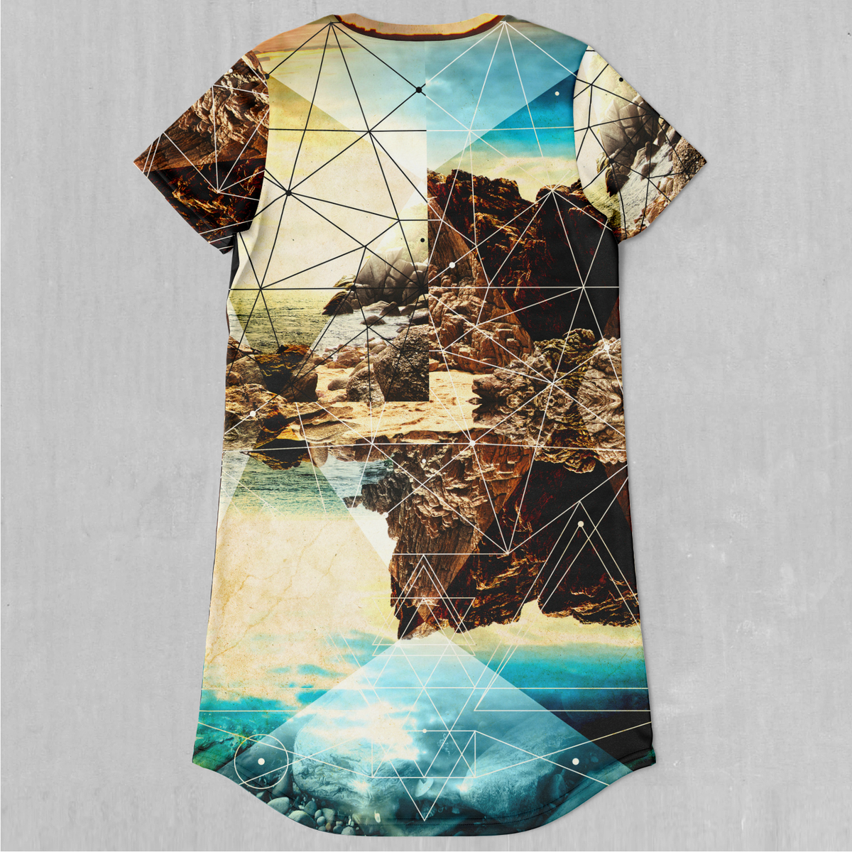 Geometric Shores T-Shirt Dress