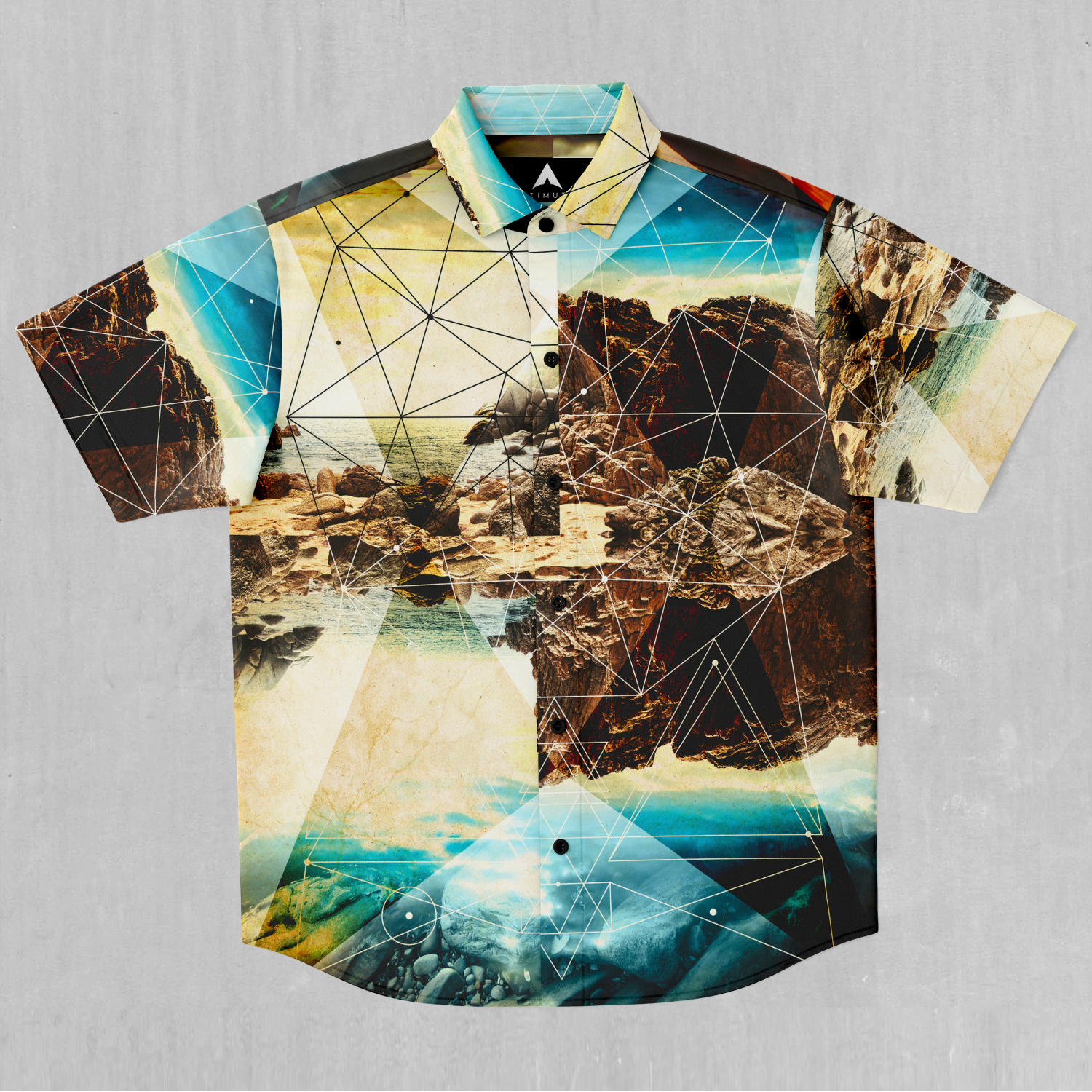 Geometric Shores Button Down Shirt
