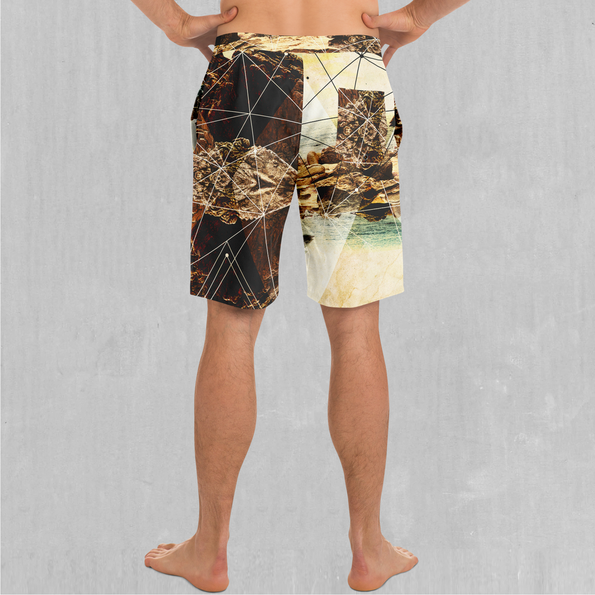 Geometric Shores Board Shorts