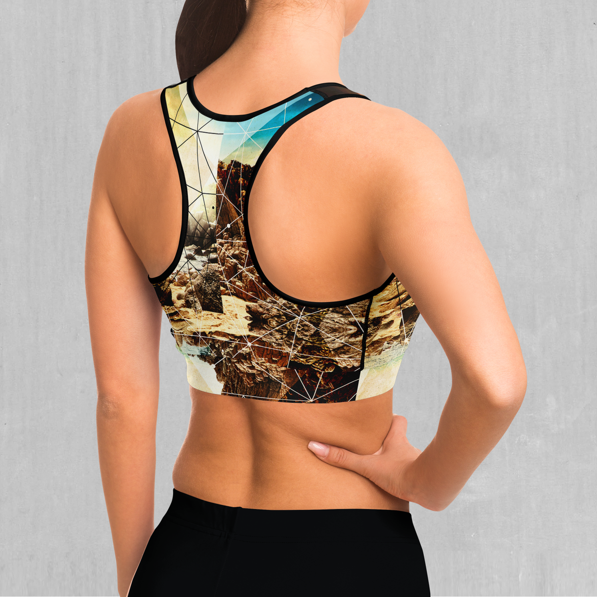 Geometric Shores Sports Bra