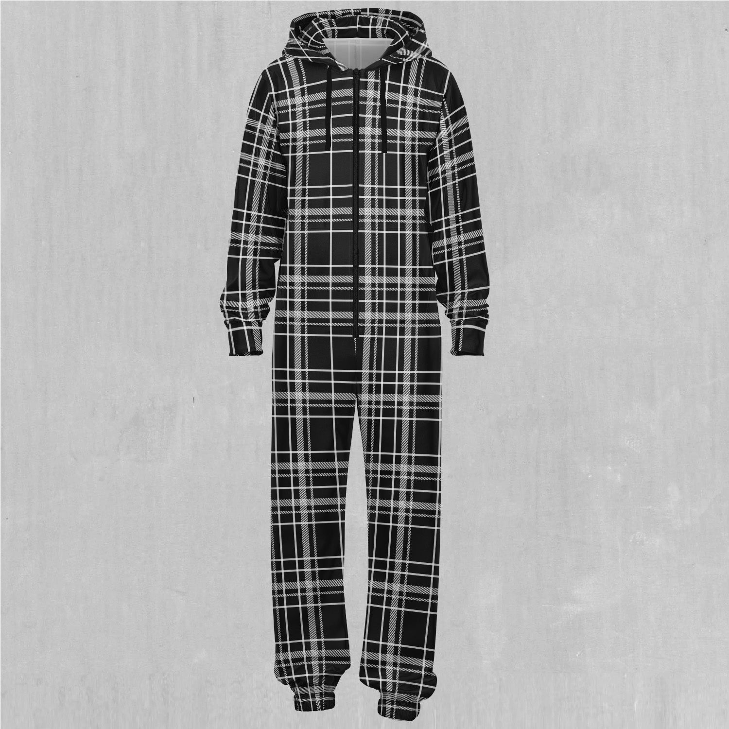 Grayscale Plaid Jumpsuit