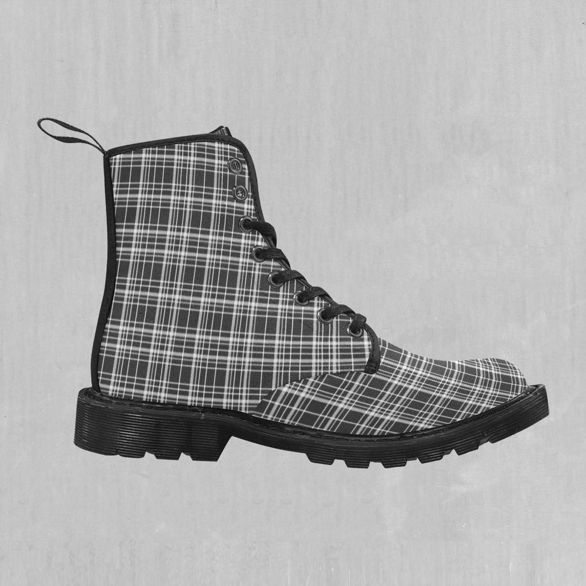 Grayscale Plaid Women's Boots