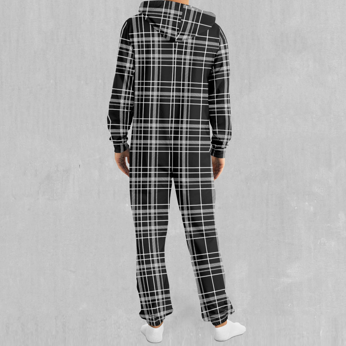 Grayscale Plaid Jumpsuit