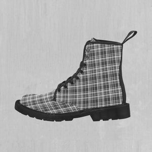 Grayscale Plaid Women's Boots