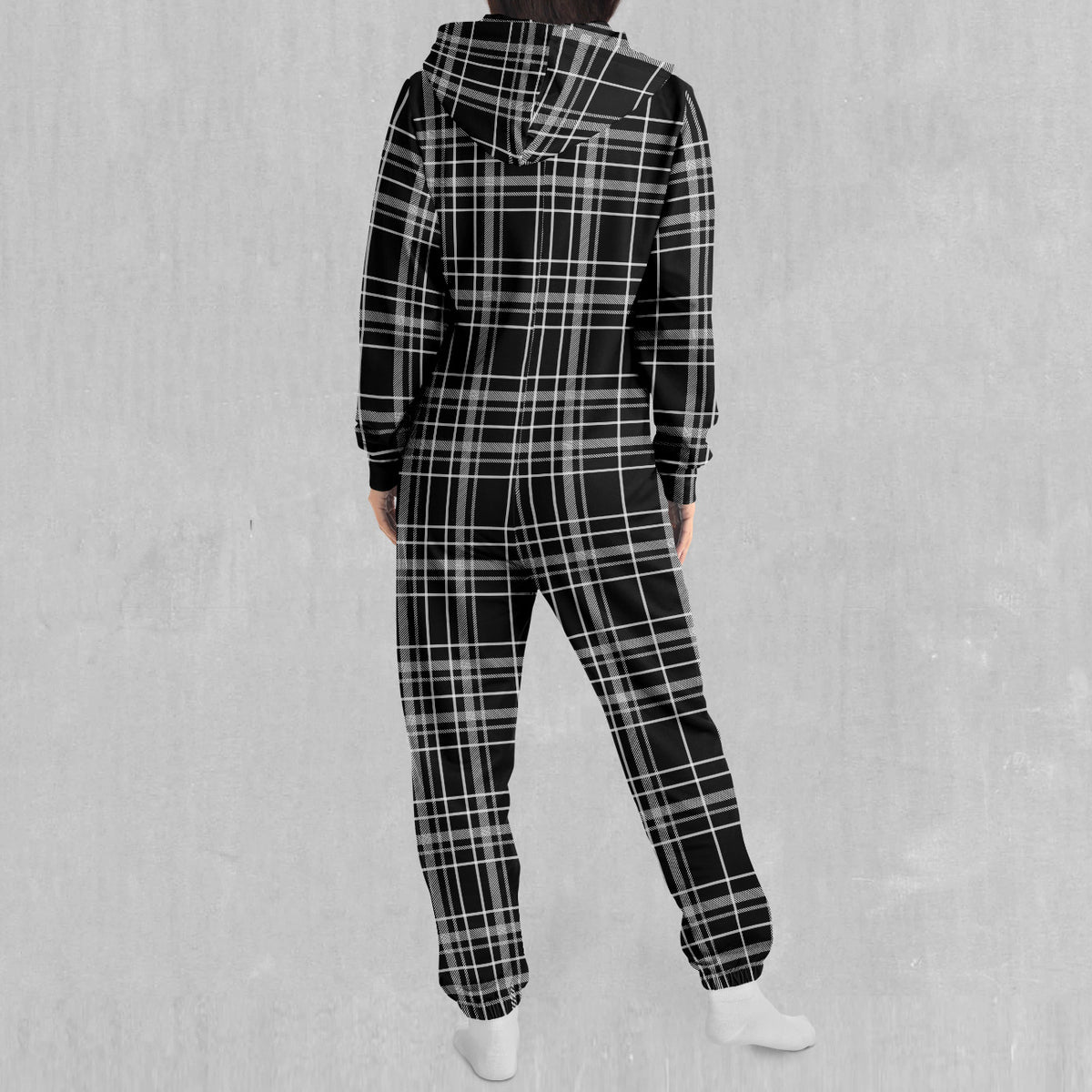 Grayscale Plaid Jumpsuit