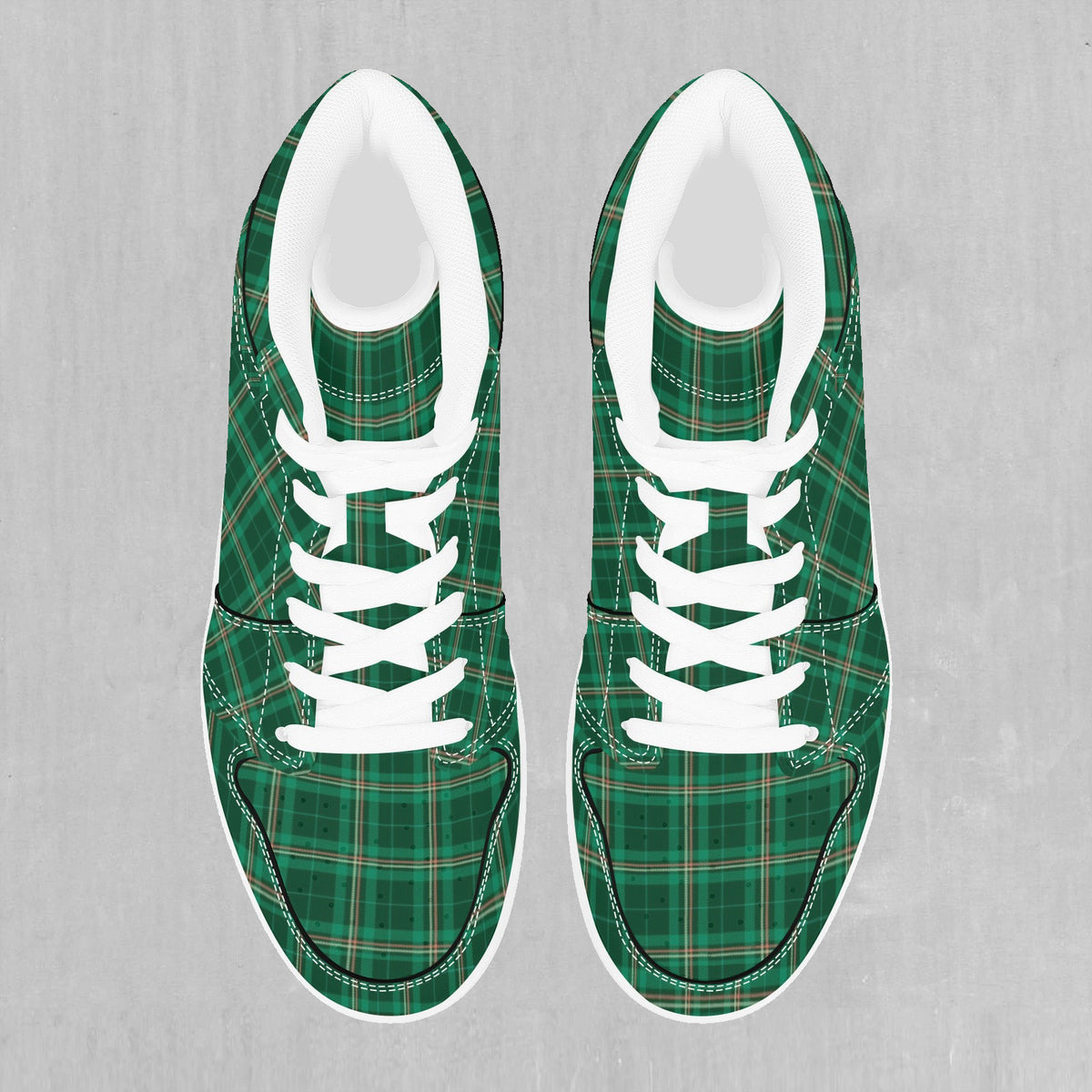 Green Plaid High Top Sneakers