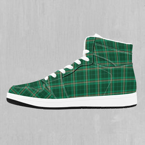 Green Plaid High Top Sneakers