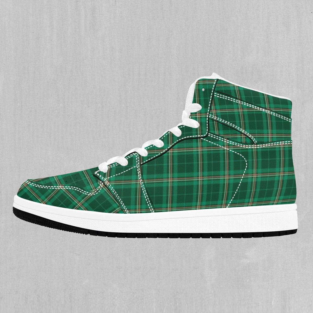 Green Plaid High Top Sneakers