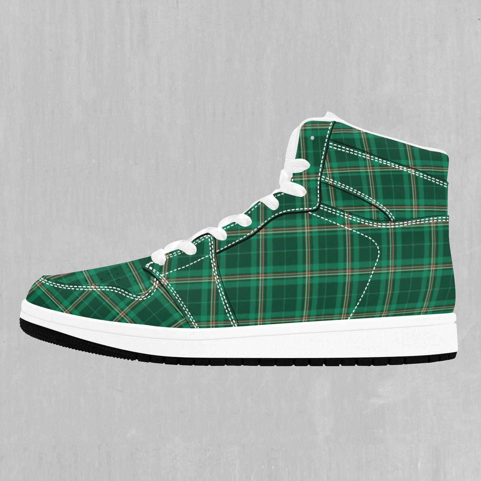 Green Plaid High Top Sneakers
