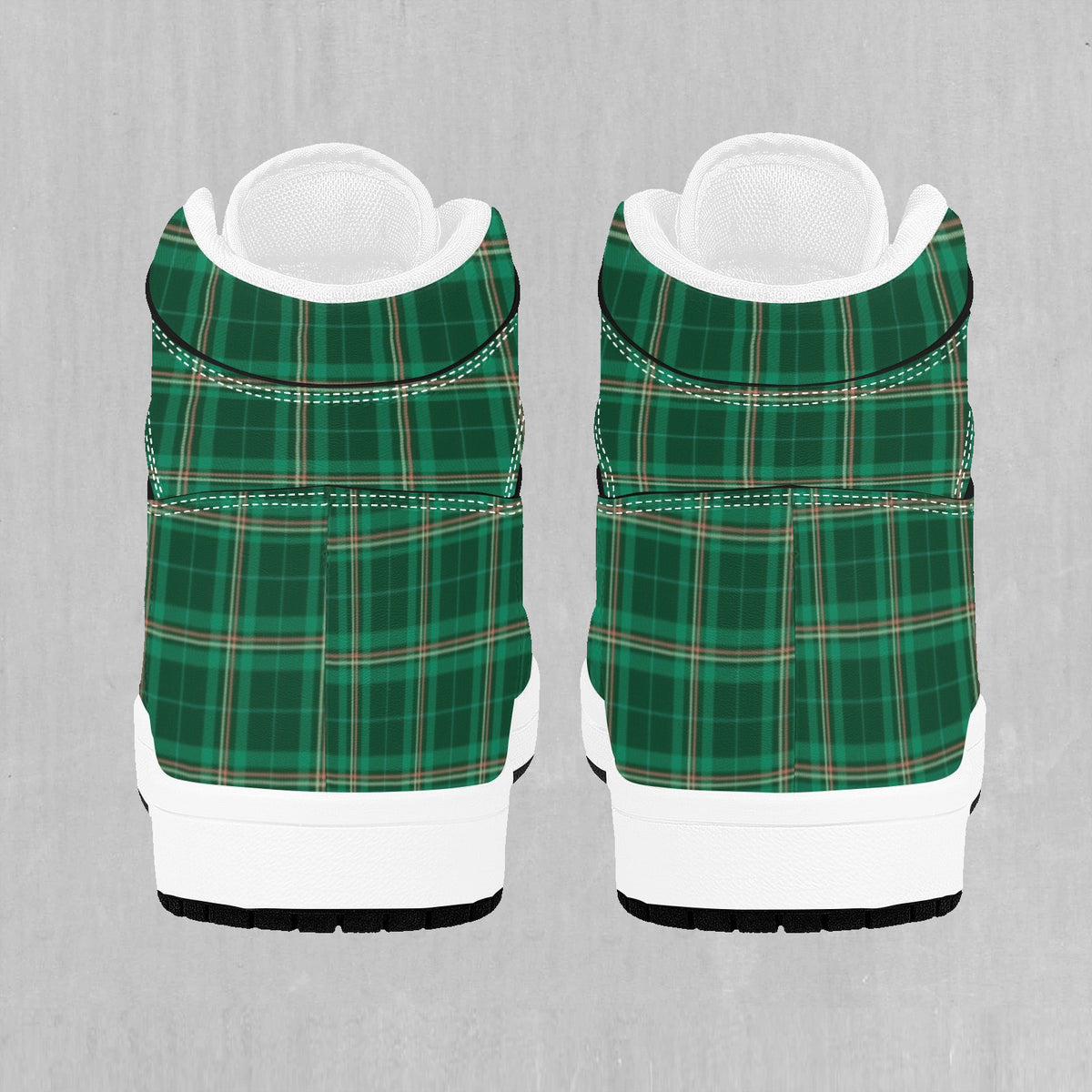 Green Plaid High Top Sneakers