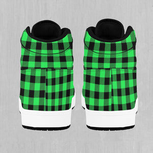 Green Checkered Plaid High Top Sneakers