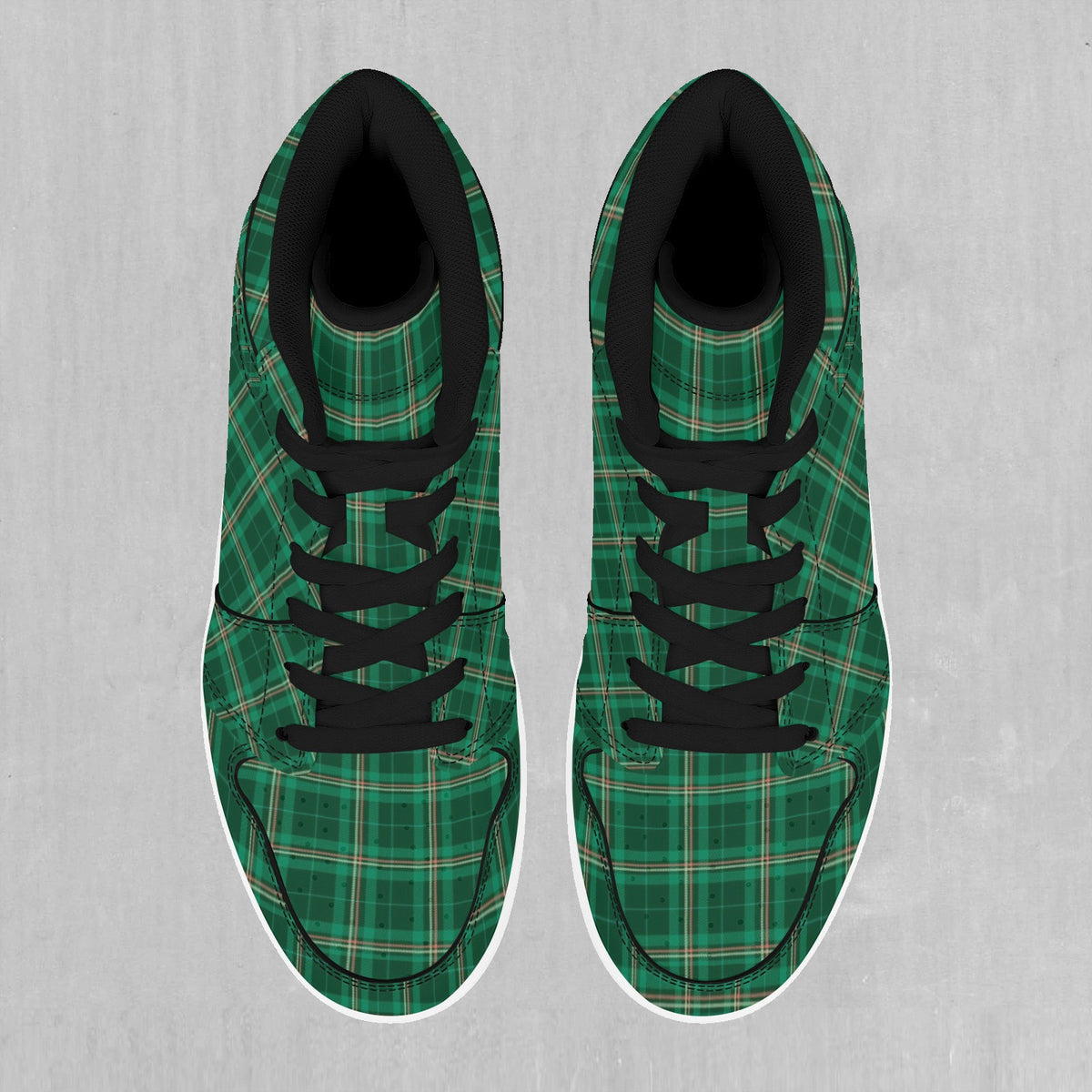 Green Plaid High Top Sneakers