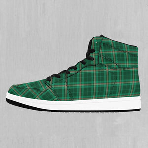 Green Plaid High Top Sneakers