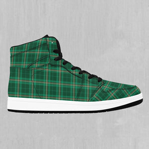 Green Plaid High Top Sneakers