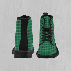 Green Plaid Women's Boots