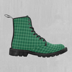 Green Plaid Women's Boots