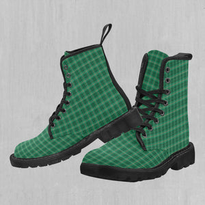 Green Plaid Women's Boots