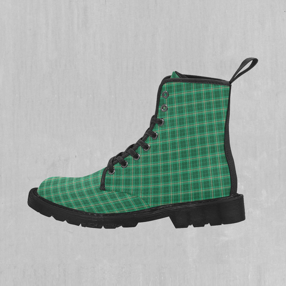 Green Plaid Women's Boots