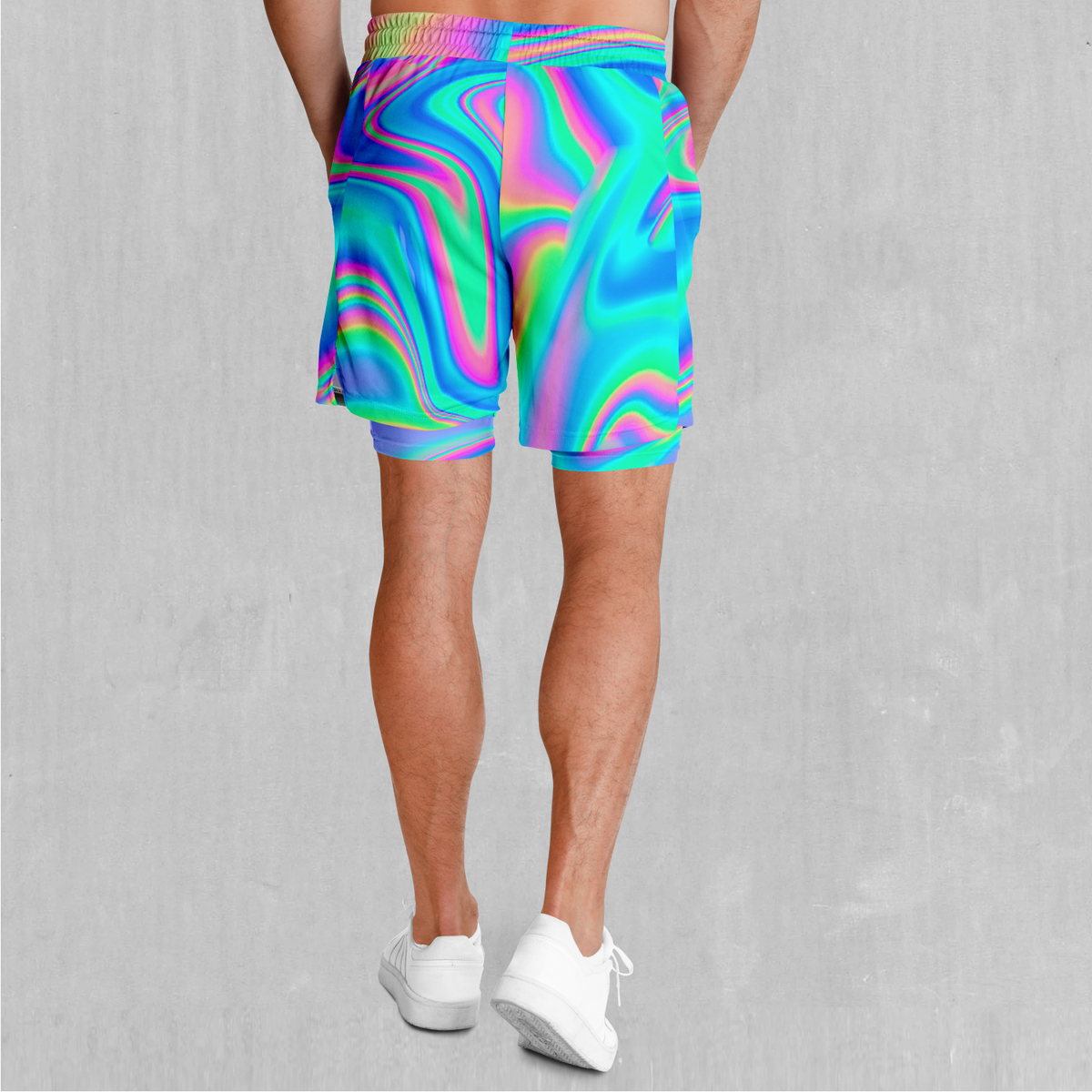 Holographic Men's 2 in 1 Shorts