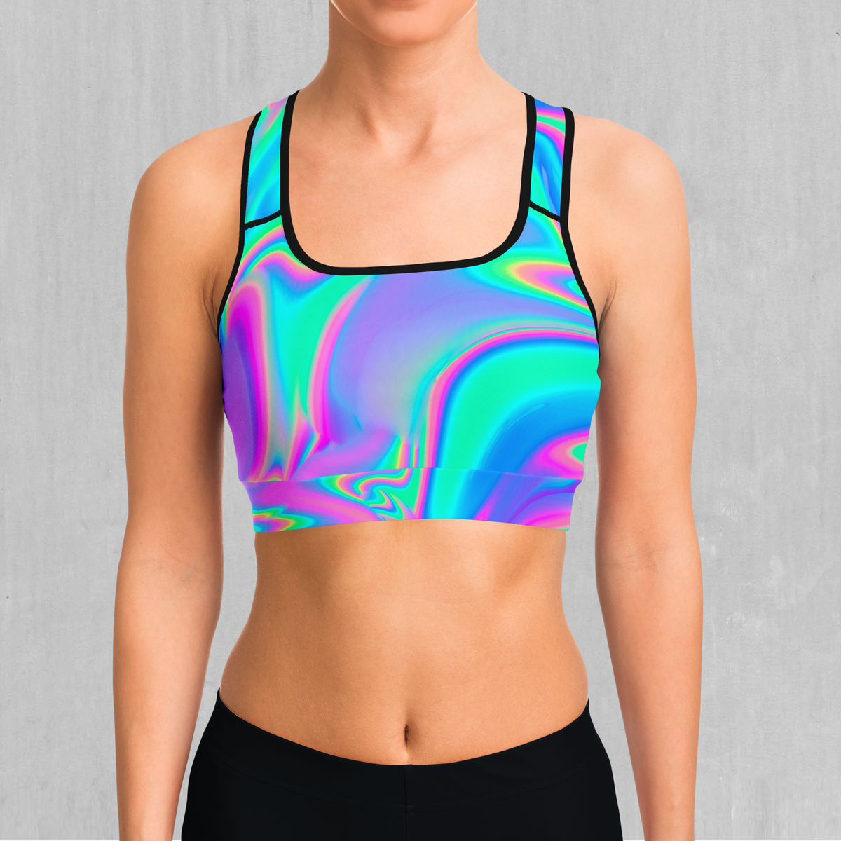Holographic Sports Bra Festival Sports Bra Rave Bra Festival Bra Azimuth Clothing
