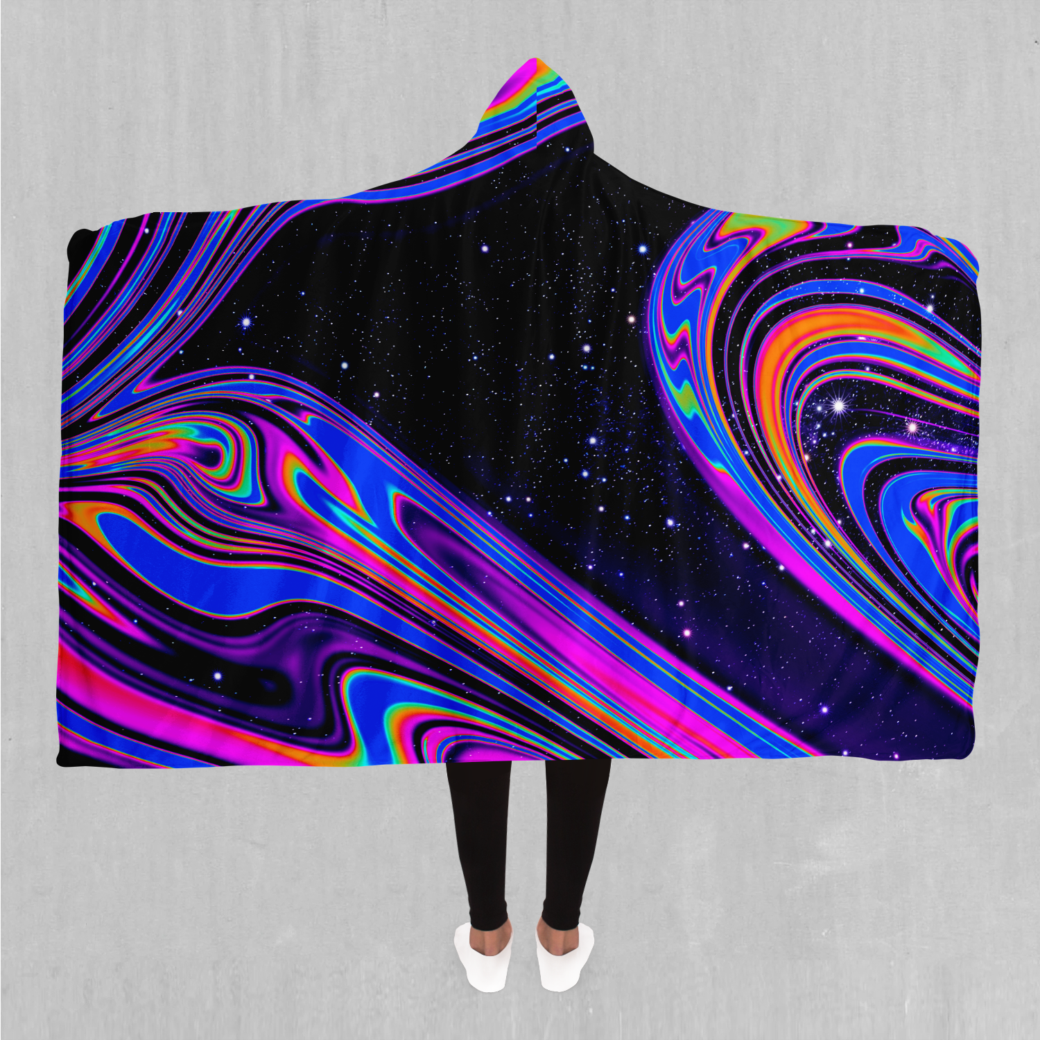 Chromatic Cosmos Hooded Blanket