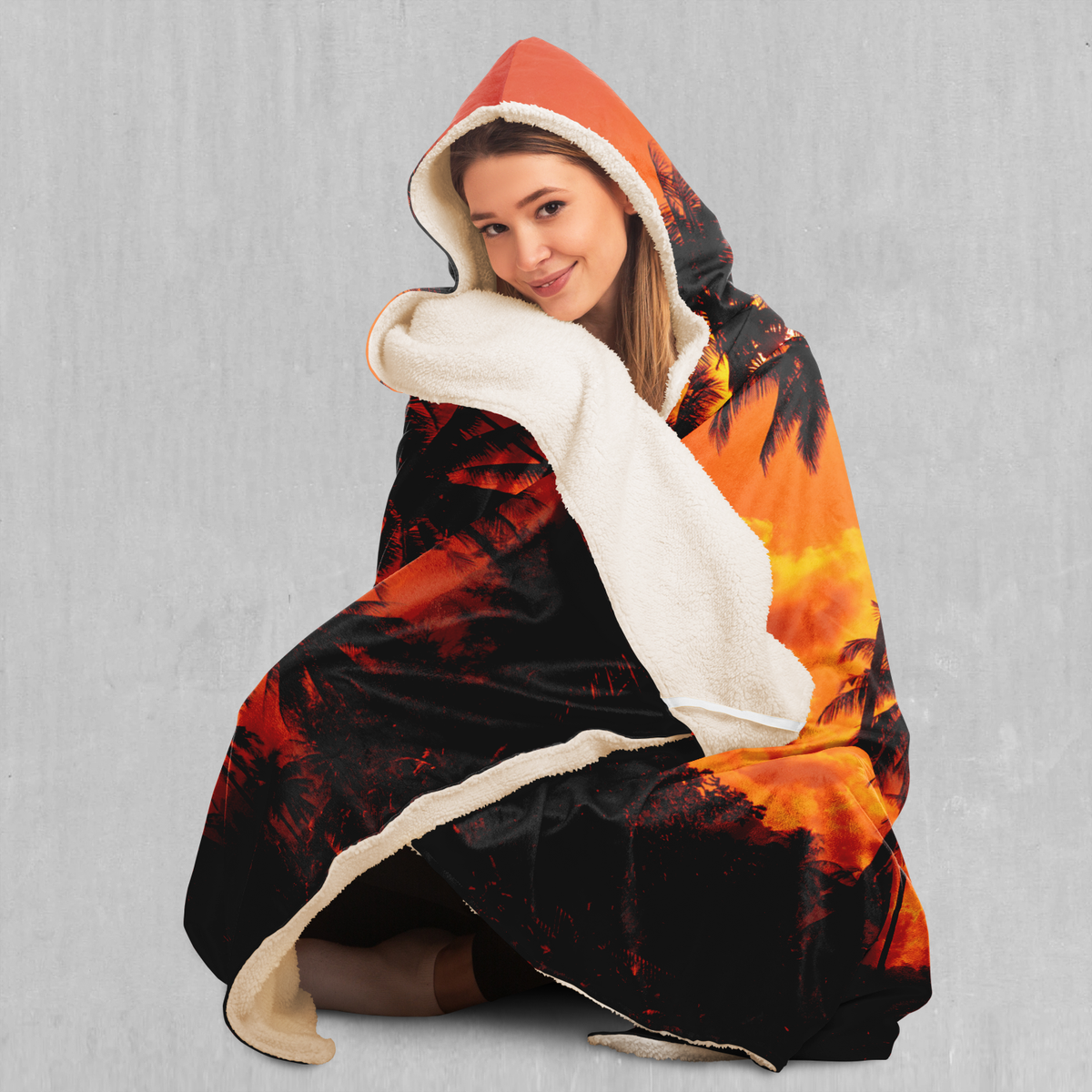 Lush Sunset Hooded Blanket